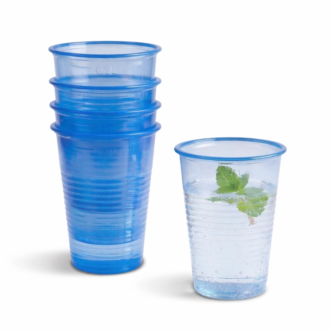 Trinkbecher blau transparent 0,2l | Mundspülbecher