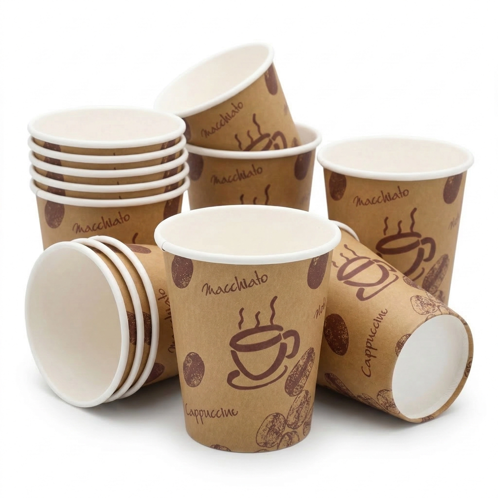 Trendsky MADE IN DE - 100x 90mm 300ml Hartpapier Kaffeebecher Pappbecher Cups Coffee to go 0,3l